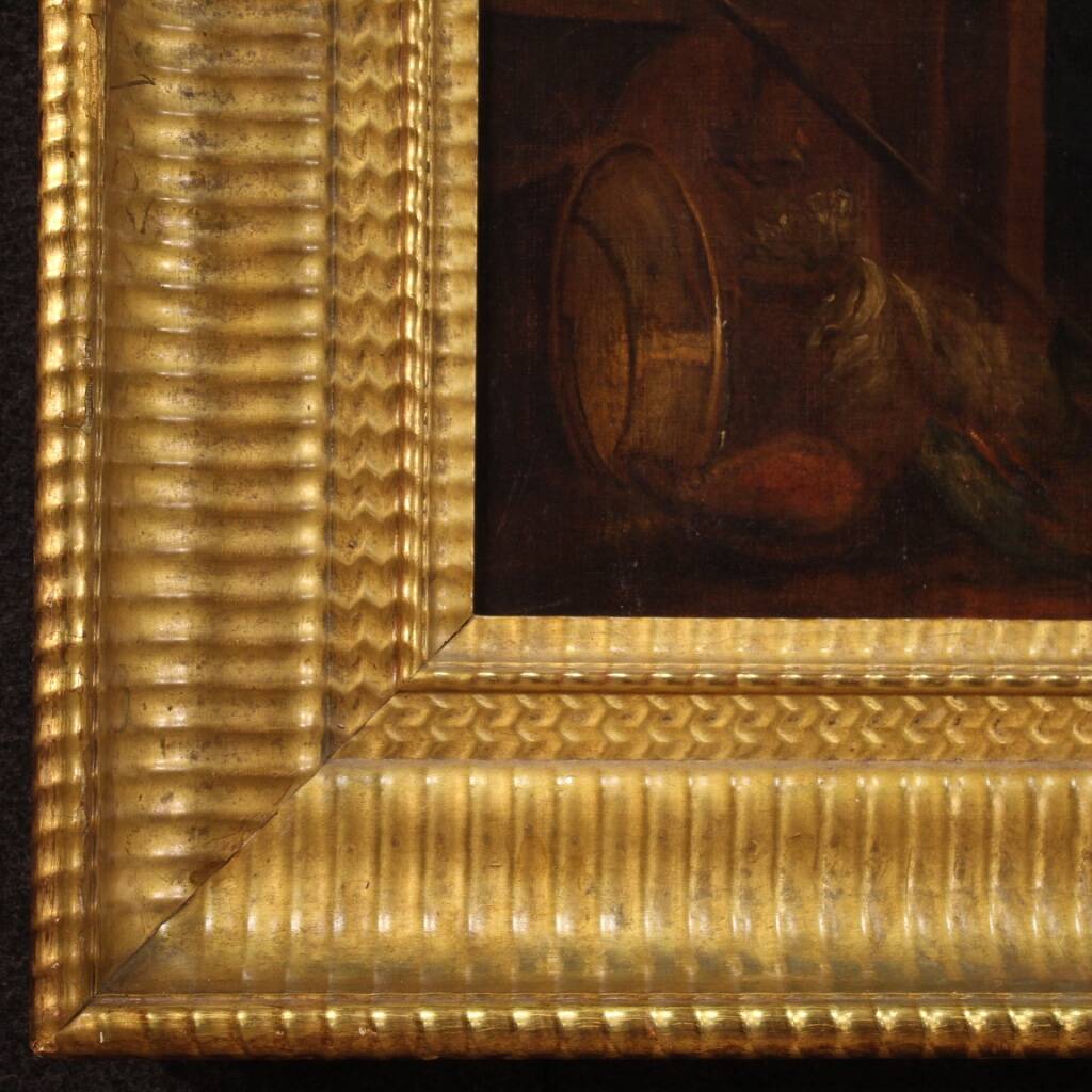 Painting oil on canvas genre scene from 18th century