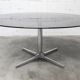 Roche Bobois oval table 1970 smoked glass chrome legs 152x117 cm
