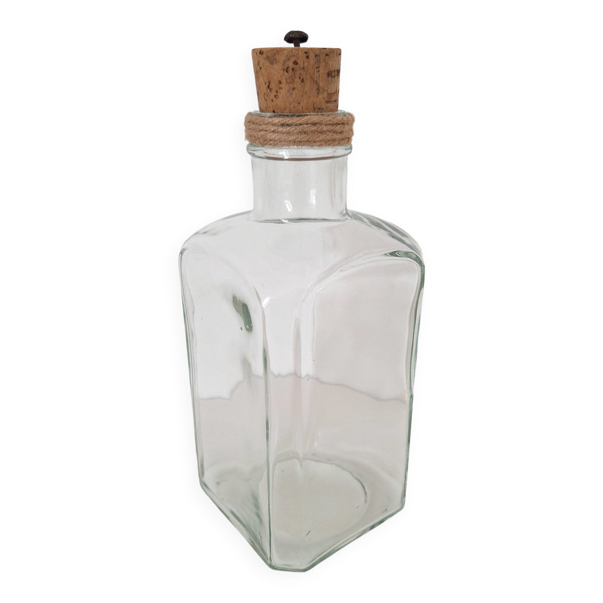 Glass bottle and cork stopper