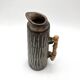 Vase pichet vintage en céramique et bambou • BR Keramik Danemark • 1960s