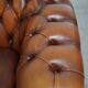 Chesterfield 2.5 seater sofa in brown English cowhide leather