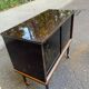 Illuminated bar cabinet Hollywood Regency black and gold 1970