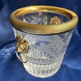 Cut crystal ice bucket – bronze mount