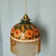 Old opaline and its tassels hanging lamp