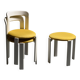 Set of two chairs and a stool by Bruno Rey, Dietiker, circa 1975.