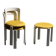 Set of two chairs and a stool by Bruno Rey, Dietiker, circa 1975.
