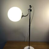 Workshop lamp, old office in chrome and opaline