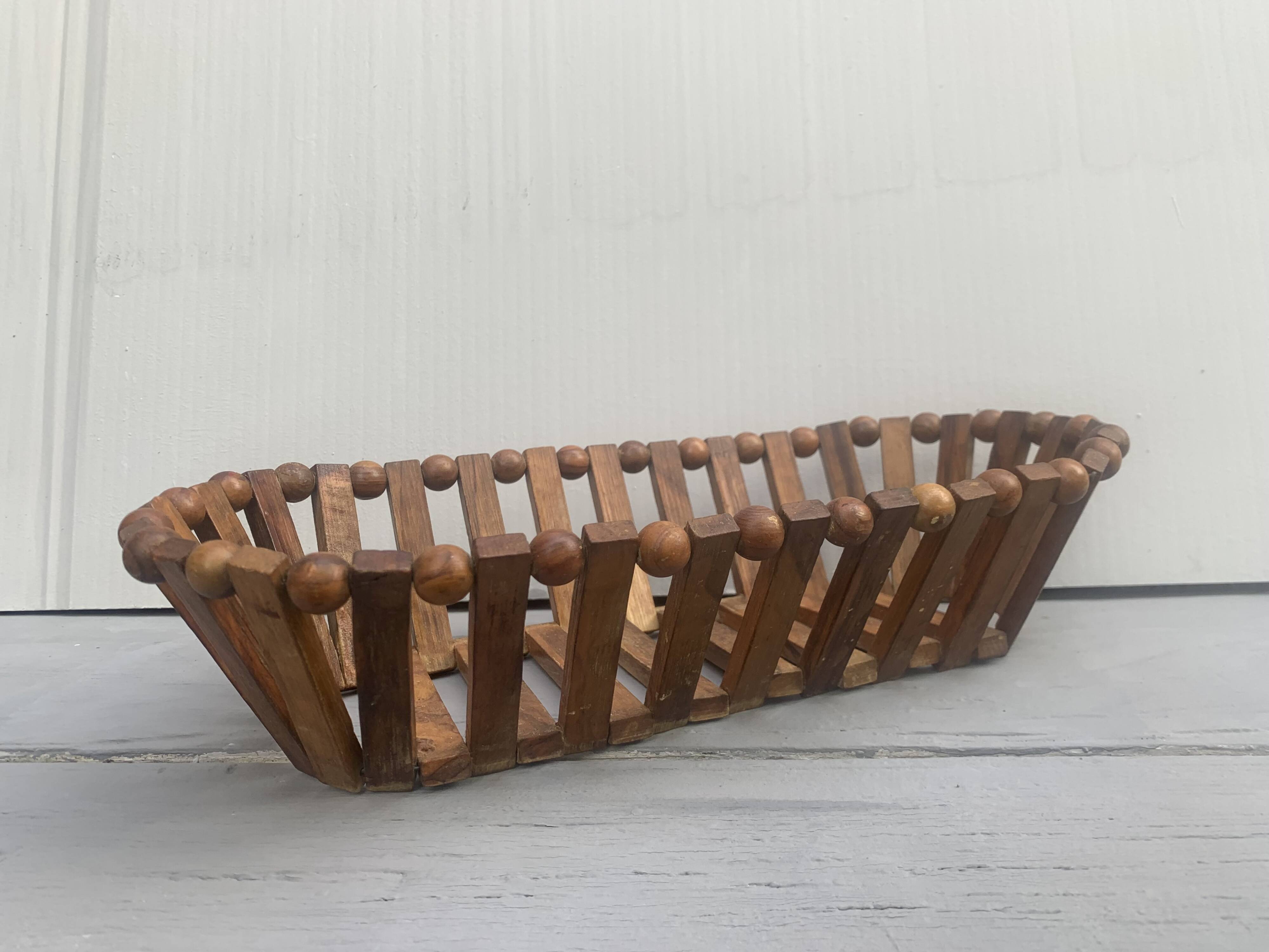 Scandinavian style wooden fruit bowl
