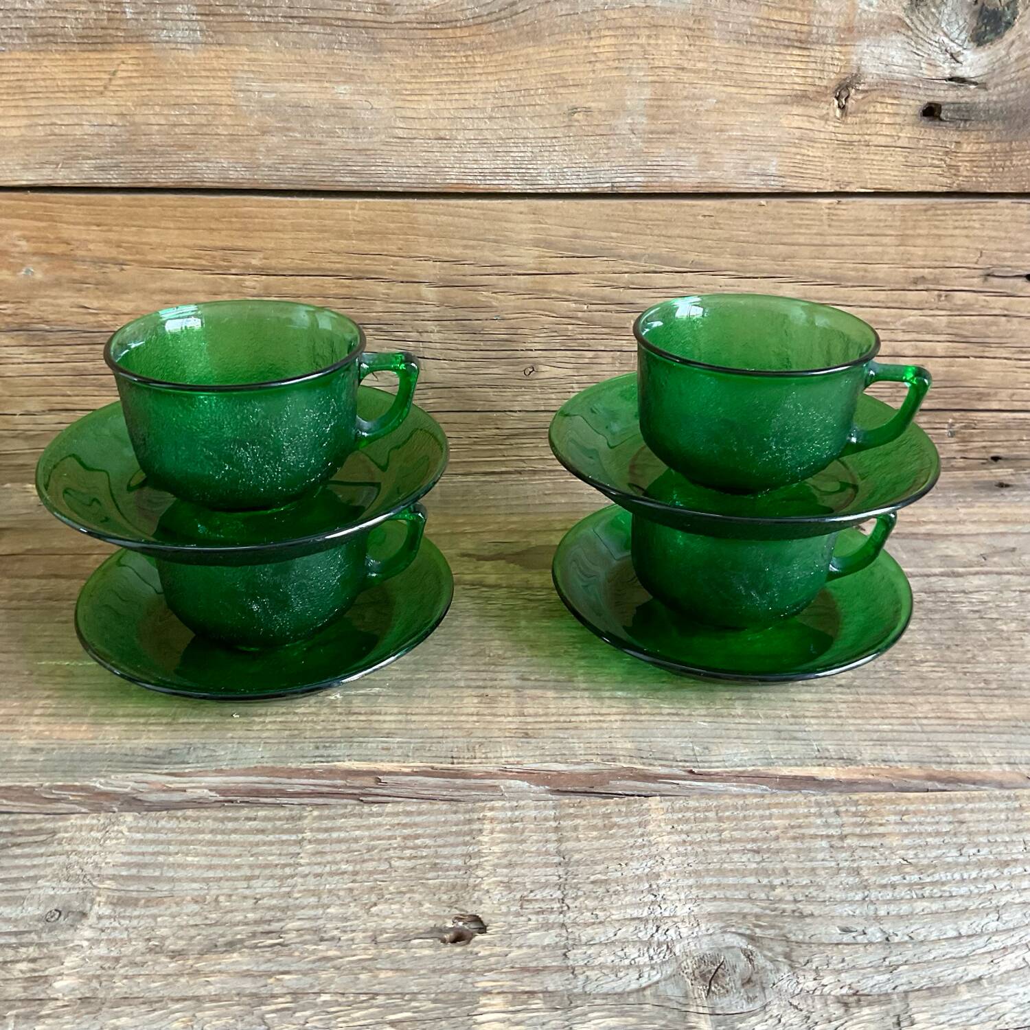 4 Arcoroc Sierra green cups