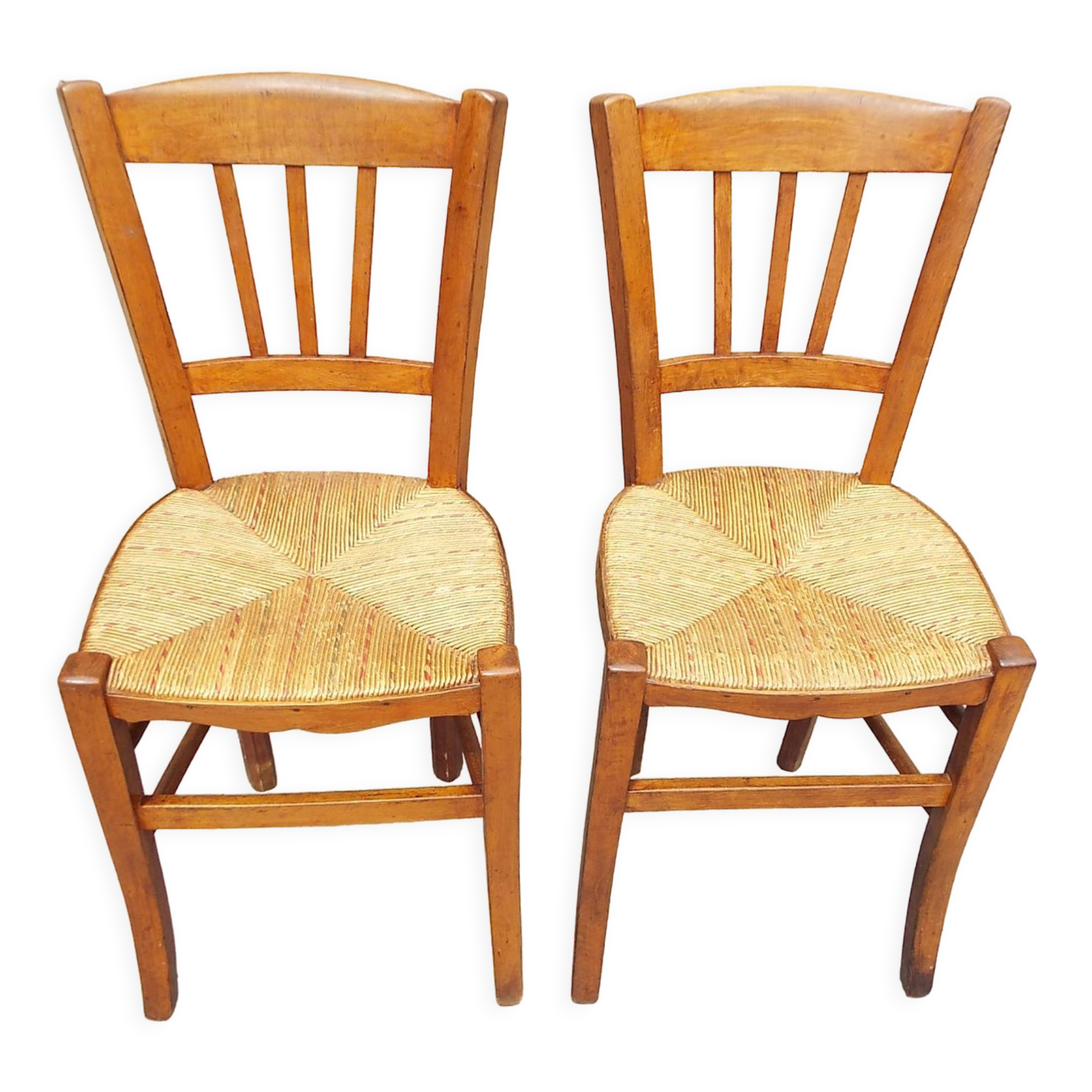 Set of 2 straw chairs