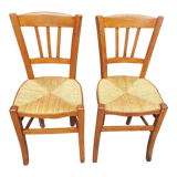 Set of 2 straw chairs