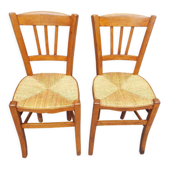 Set of 2 straw chairs