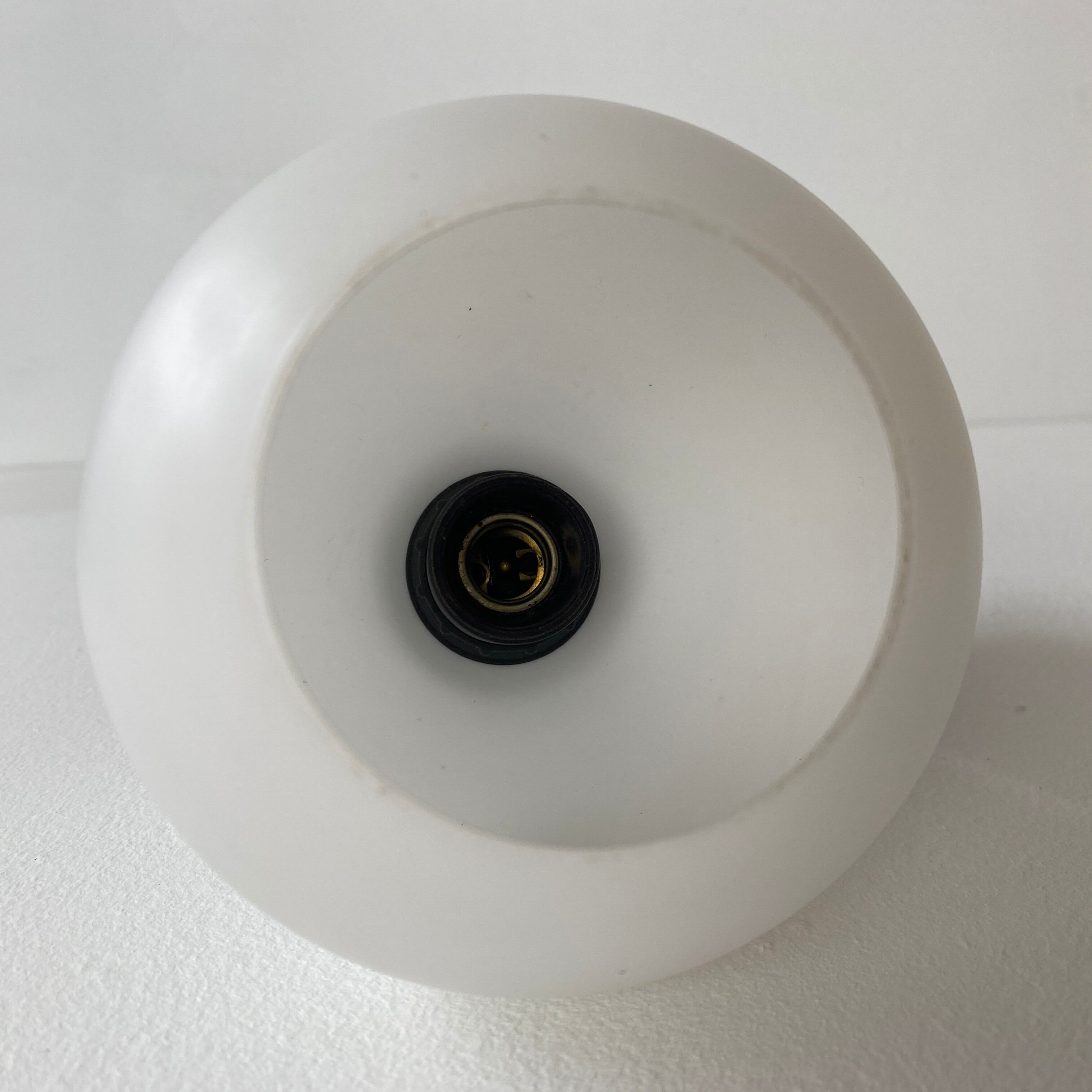 Pair of vintage opaline round wall lamps