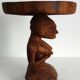 Tabouret en bois sculpté Luba vintage