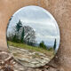 Miroir rond biseauté vintage 90 cm