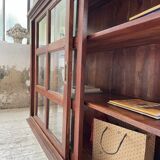 Mahogany sideboard with sliding glass doors