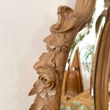Beveled carved wooden mirror 120x103 vintage