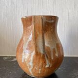 Glazed stoneware pitcher