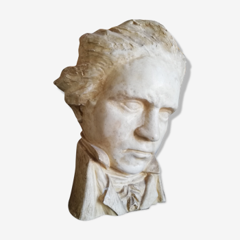 Buste en plâtre de Beethoven signé Limousin XXéme
