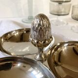 Silver-plated aperitif server / metal beggar, pine cone handle