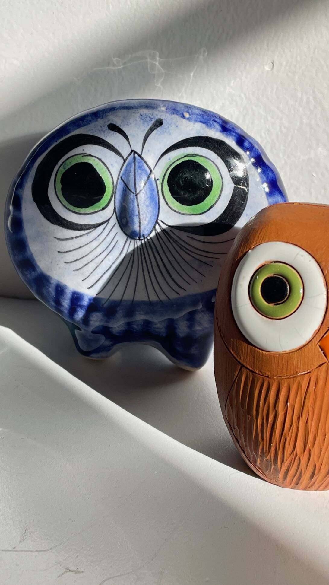 Vintage Handmade Ceramic Owls