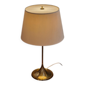 Bergboms brass table lamp, original shade, model B-024, Scandinavian Modern 1960s