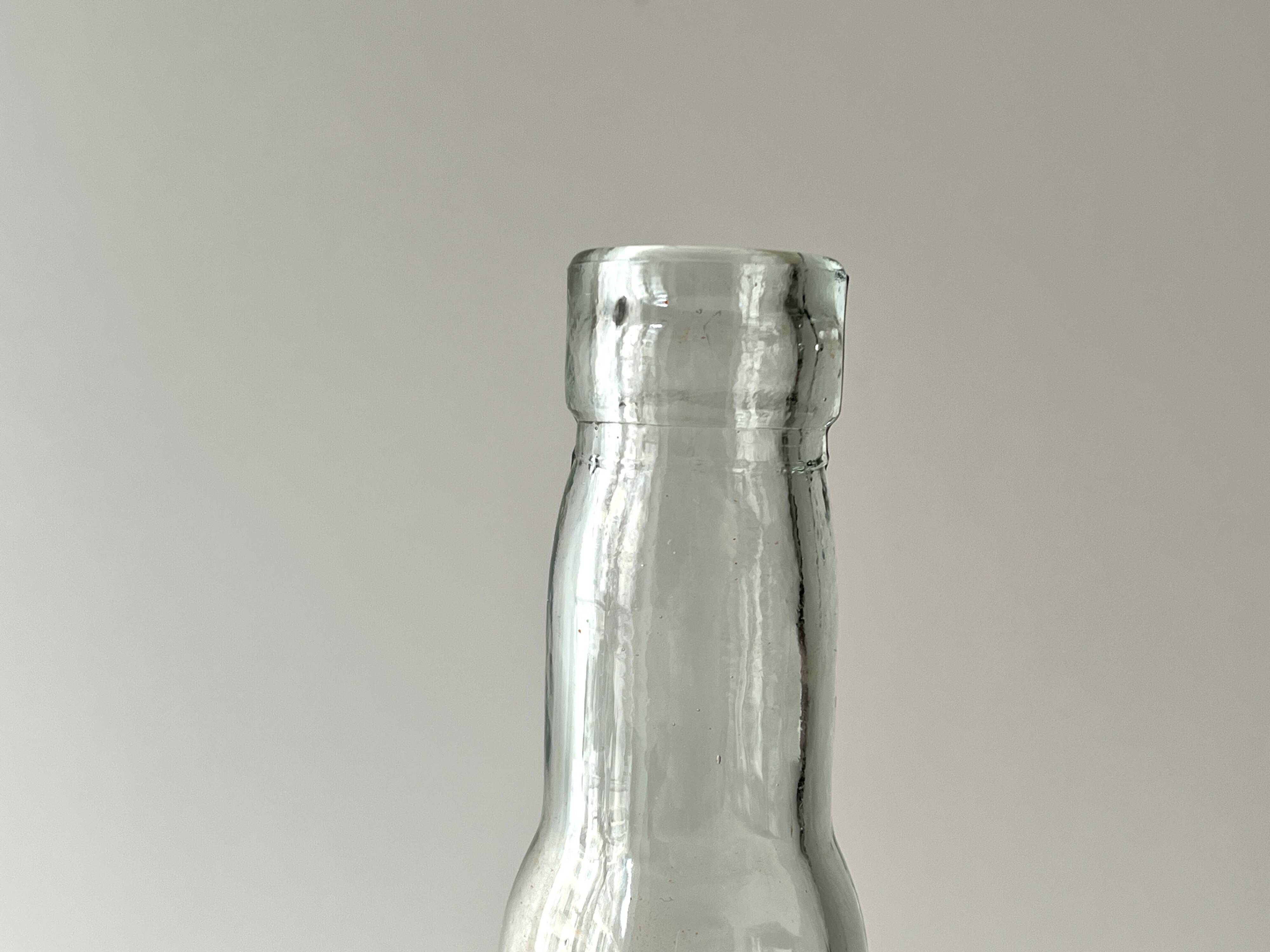 Legras glass bottle "transparent hand" circa 1920, antique carafe