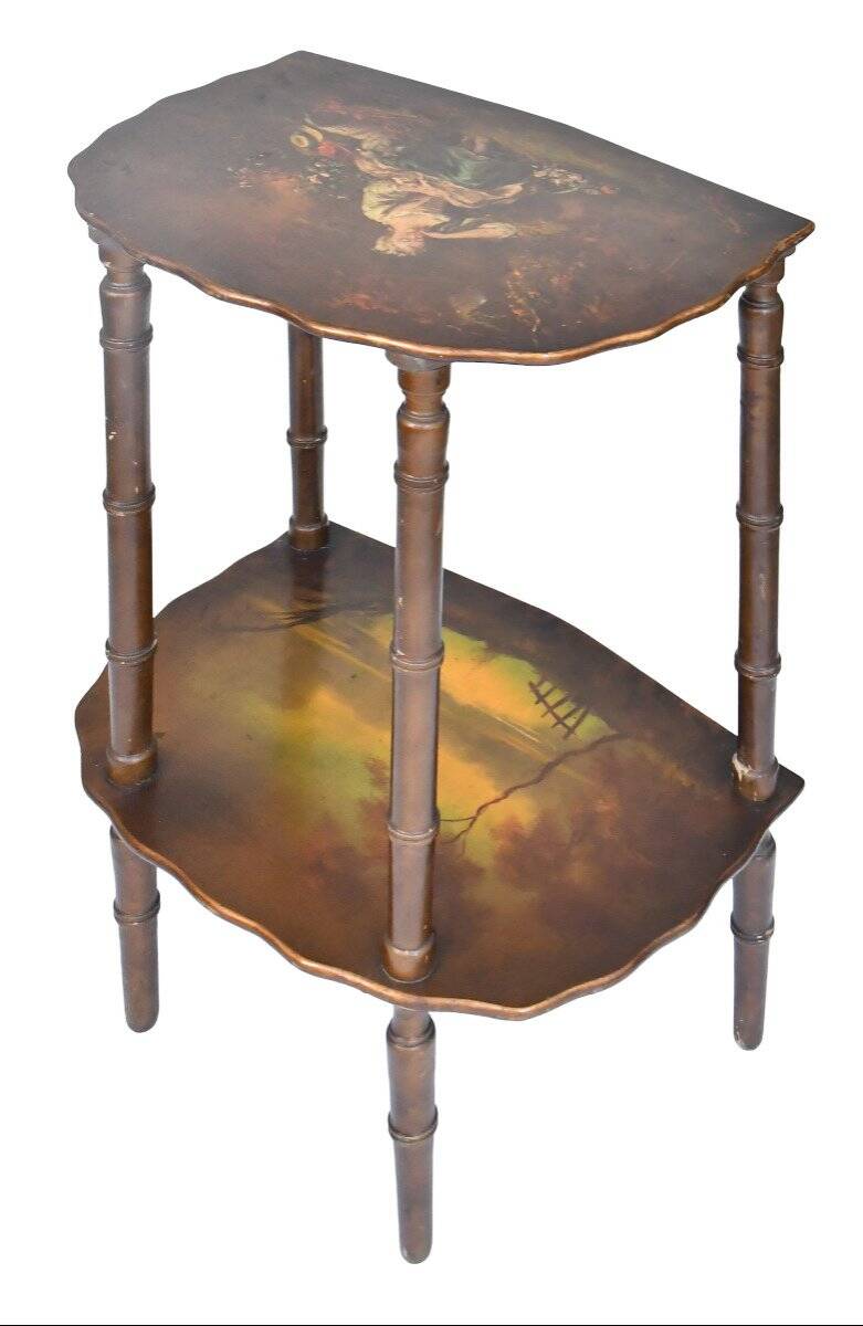 Painted wooden stool