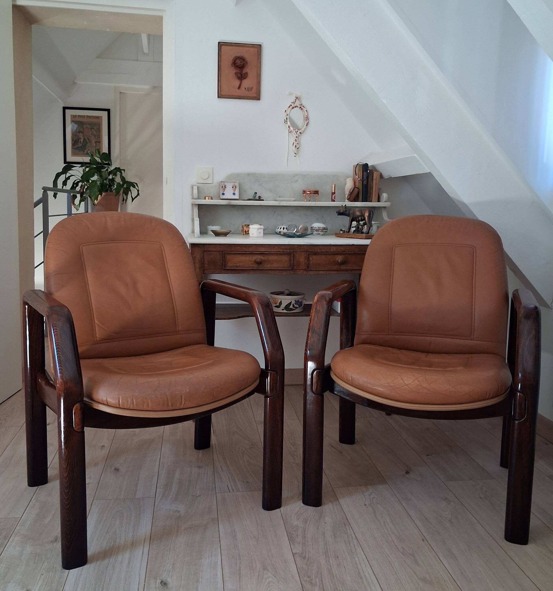 Pair of lounge armchairs from the high-end brand ATAL.