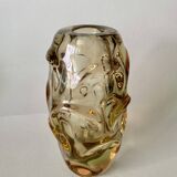 Vase vintage en verre tchèque par Jan Beranek pour Skrdlovice, années 1960