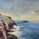 Painting "Breton Marine" or Normandy, HST Village on the coast Jean Martin