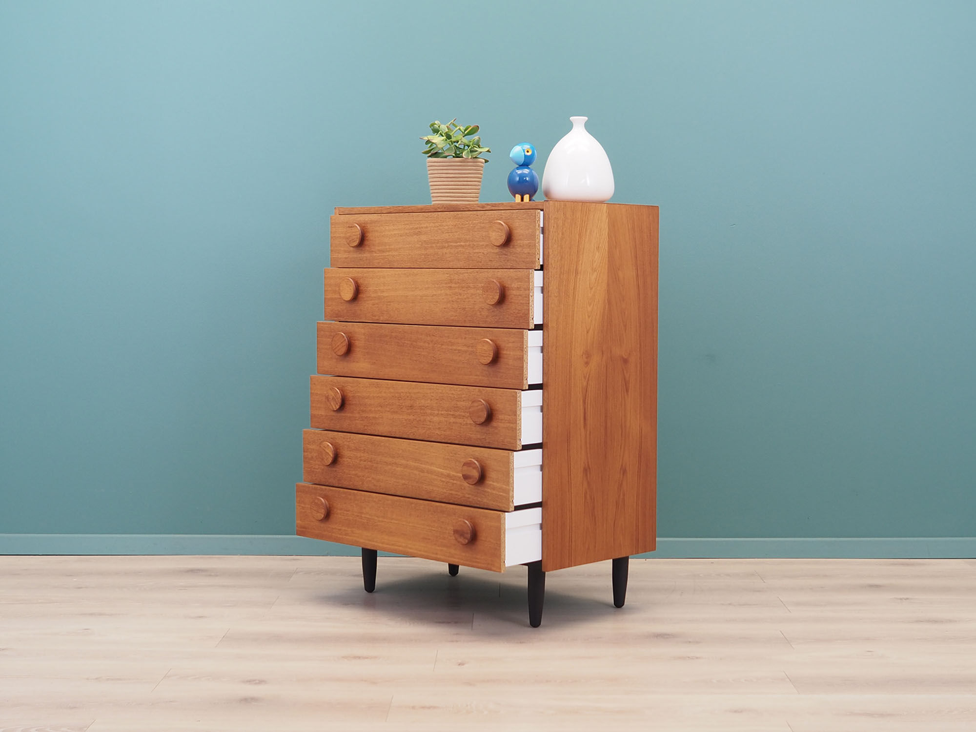 Teak chest of drawers, Danish design, 1970s, made in Denmark