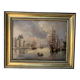 Alexandre Thomas Francia, oil on canvas with marine theme and sailboats