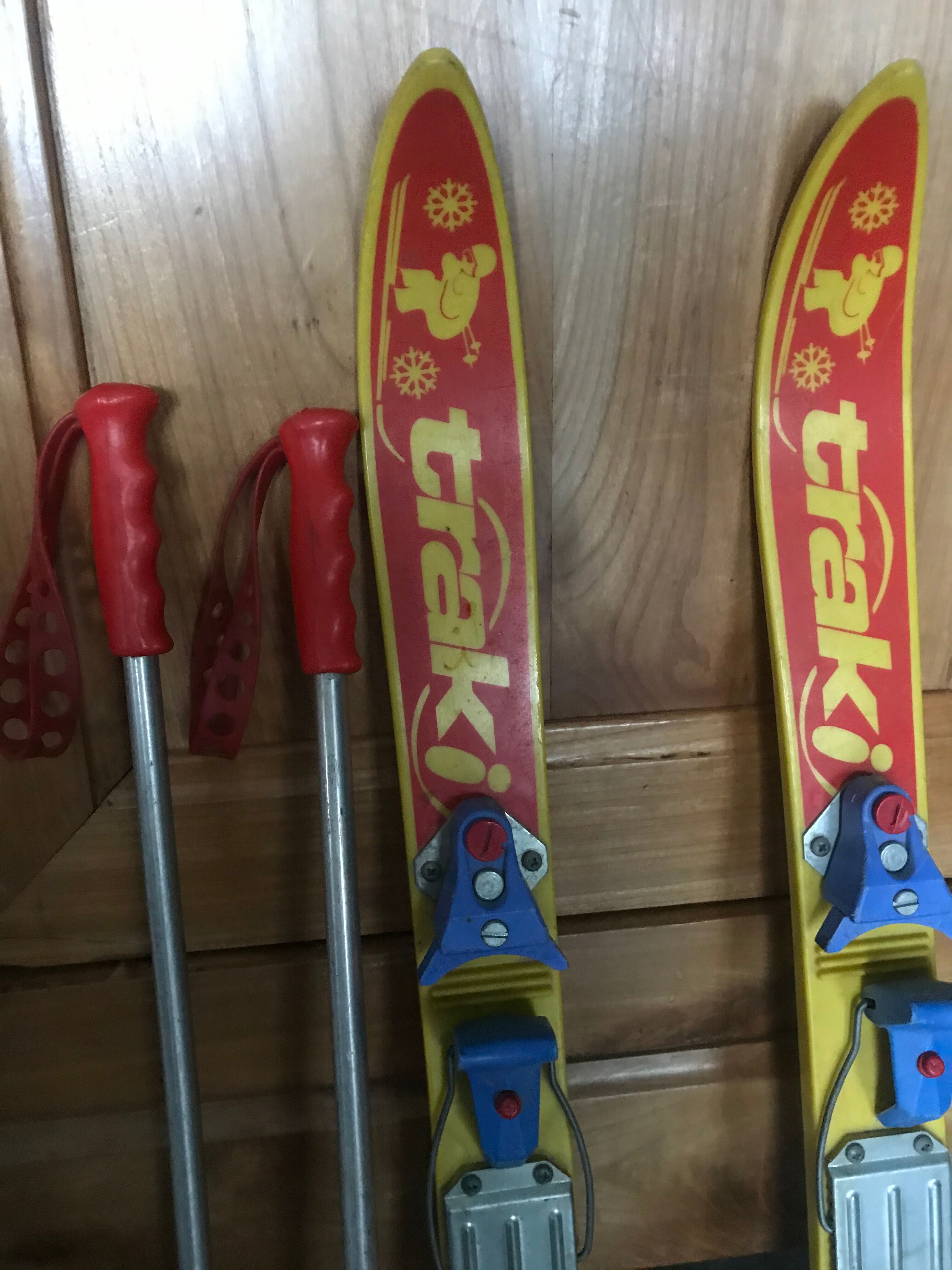 Vintage children's ski pair
