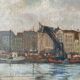 Tableau HSP school of the North Impressionist late 19th century marine port signed + frame
