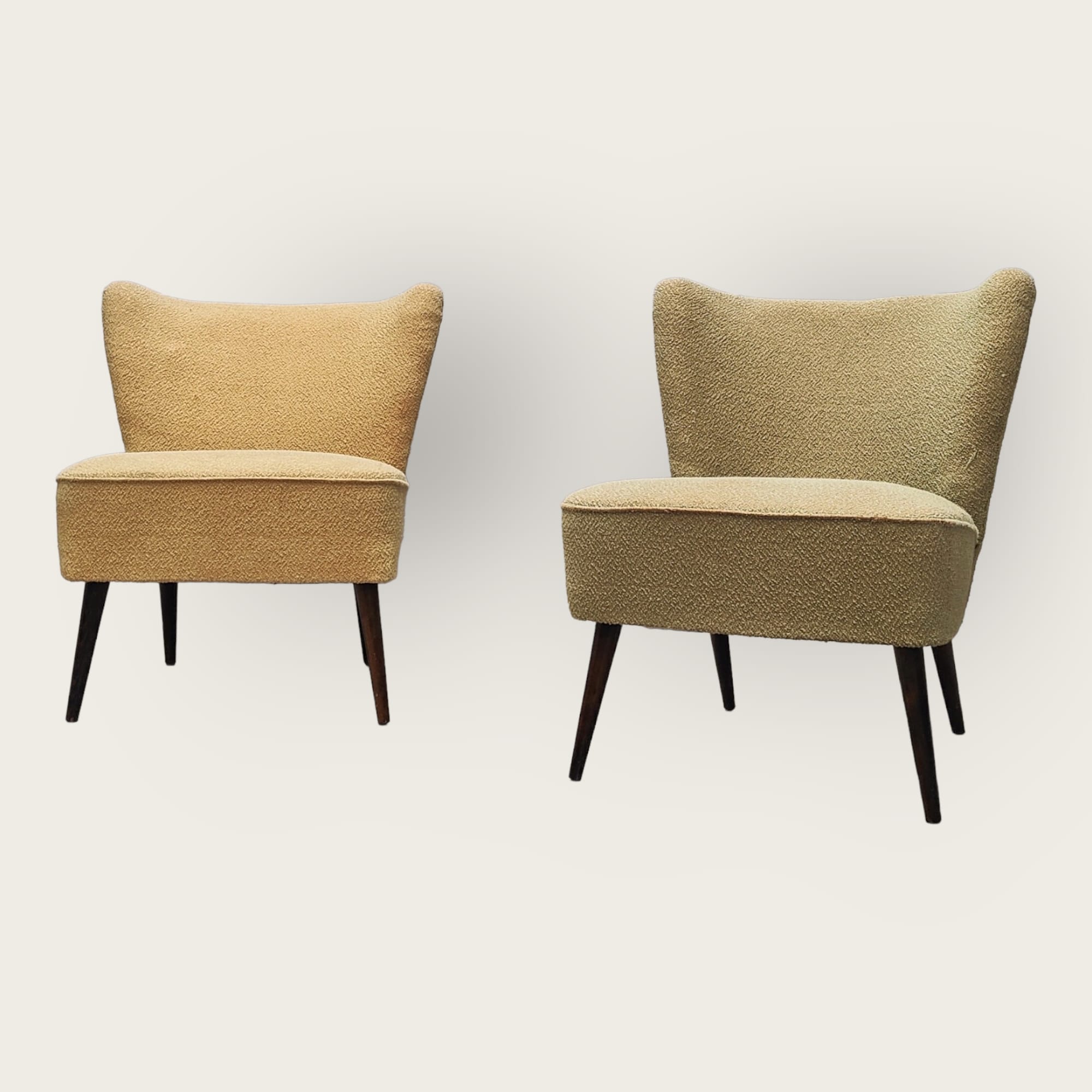 2 mid century cocktail chairs