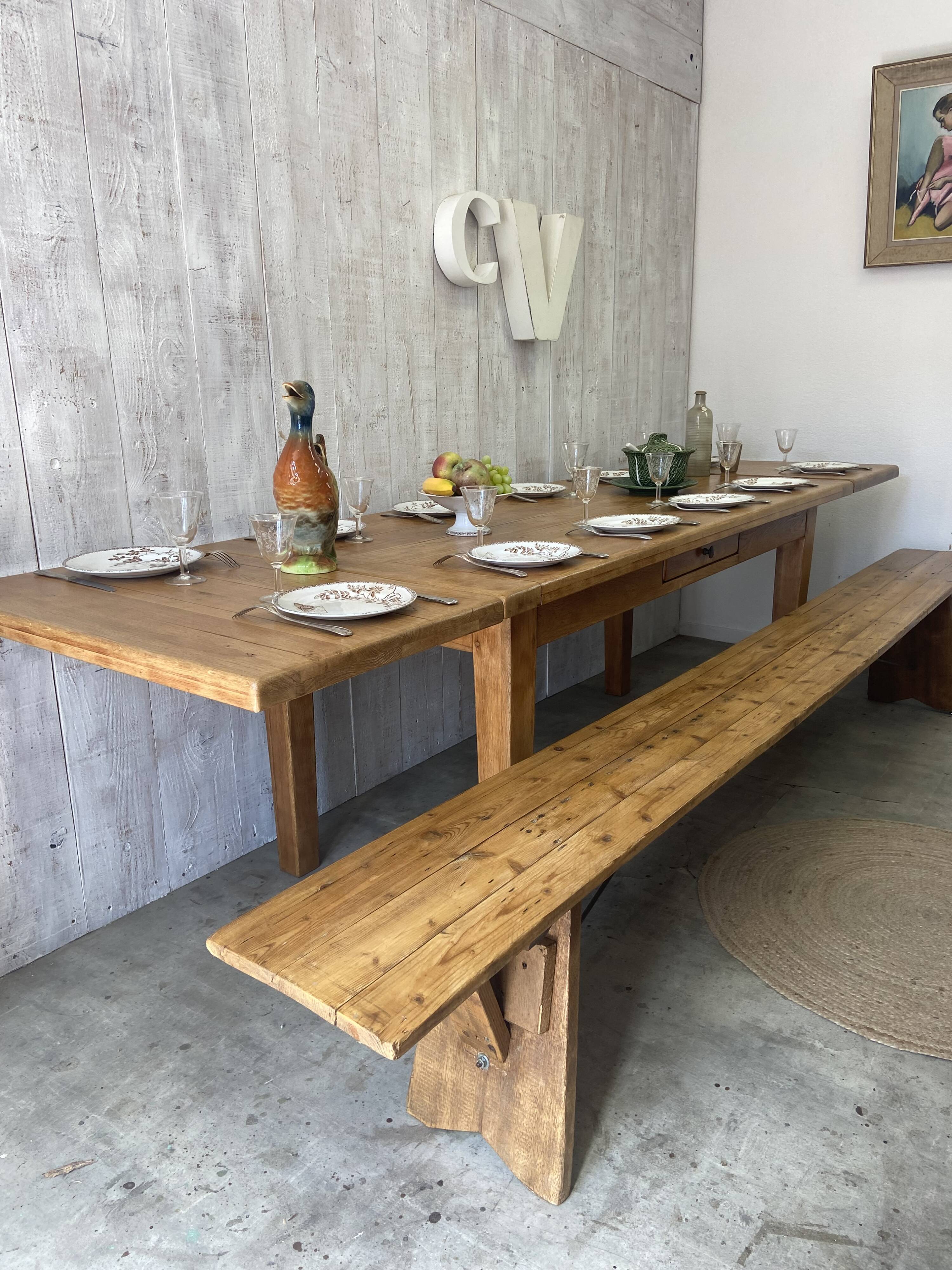 Table de ferme 180/280x80cm