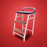 Vintage stepladder in Formica, wood and chromed metal