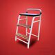 Vintage stepladder in Formica, wood and chromed metal