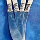 4 antique butter spreading knives in silver-plated metal and mother-of-pearl.