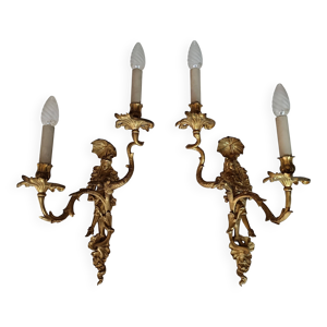 paire d'appliques style - bronze