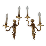 Pair of Regency style gilt bronze wall lights