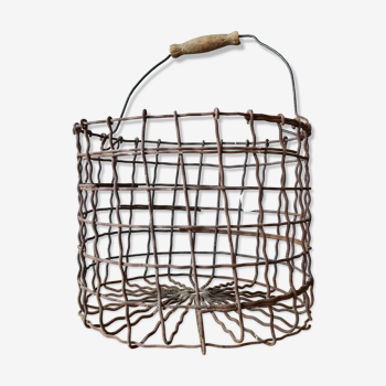 Old vintage mesh metal basket