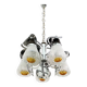Lustre Mazzega en verre de Murano et acier, Italie années 1970