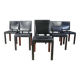 Vintage leather dining chairs by Durlet, 1980s