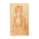 Blood portrait of a woman Period Napoleon I Early nineteenth century