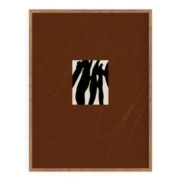 Impression giclée moderne abstraite marron, 50x70cm