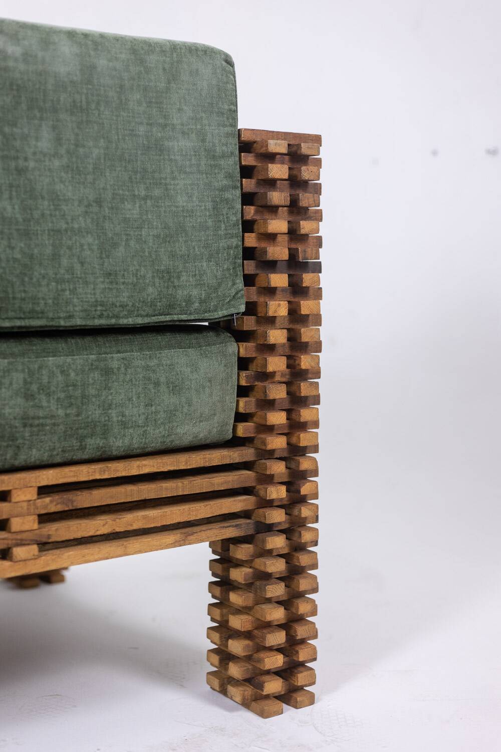 3-seater sofa or wall bench, “Kapla” model. 1960s.