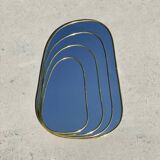 Set of 4 100% handmade golden brass mirrors