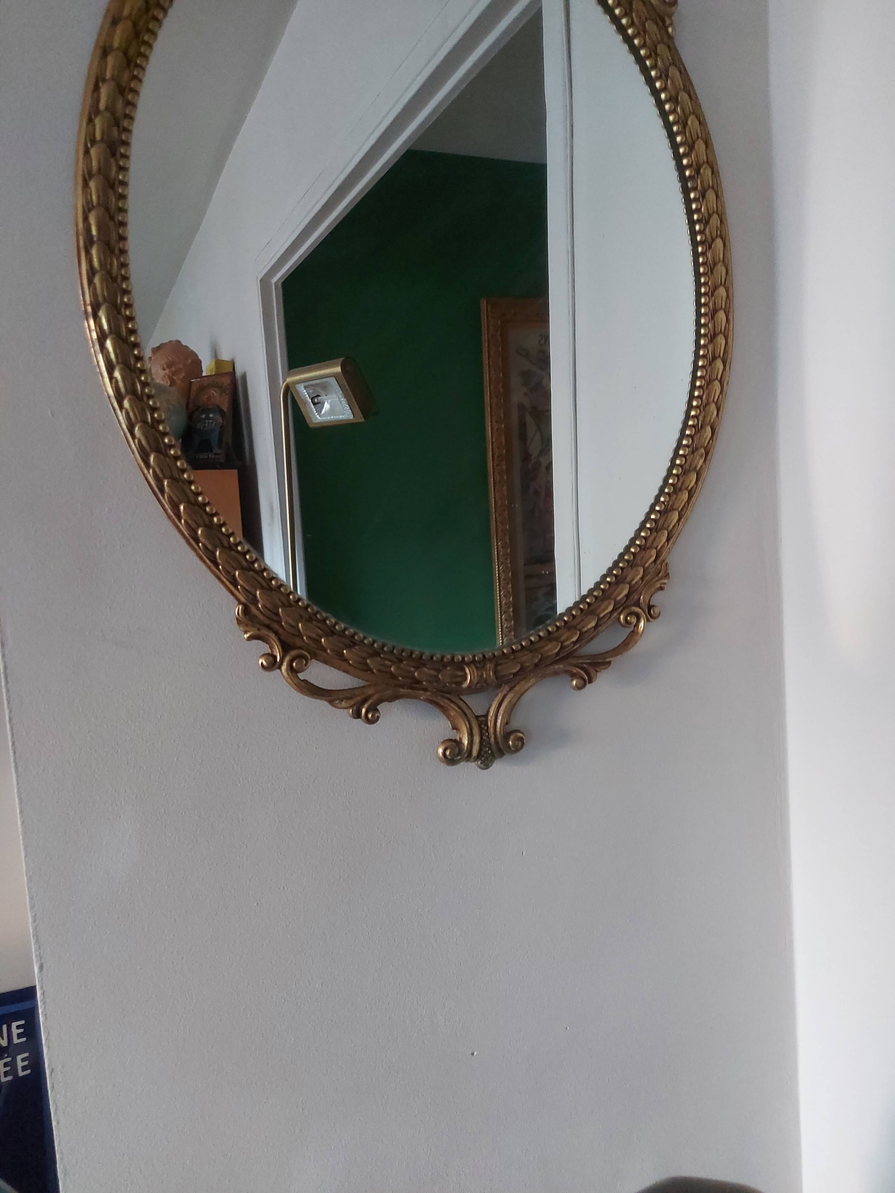 Baroque mirror in gilded brass, C.G.R